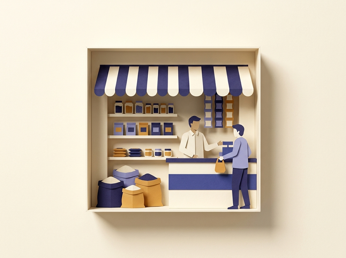 Papercraft kirana grocery shop